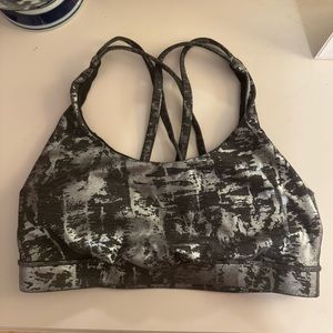 Lululemon Energy Bra Metallic Paint Splatter Sports Bra size 8